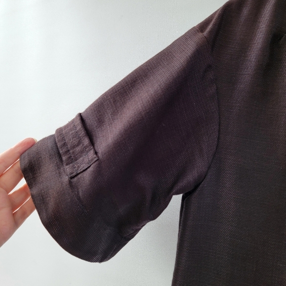 BCBGMaxAzria Black Topper Jacket Size Small Short Sleeve Mid Length Duster Coat - Picture 8 of 16